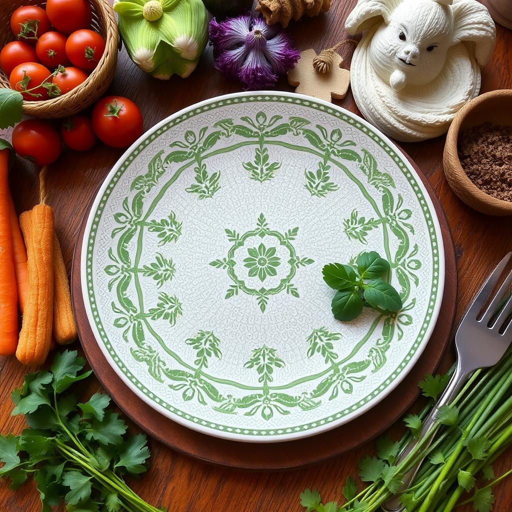 Разнообразные здоровые продукты на тарелке.